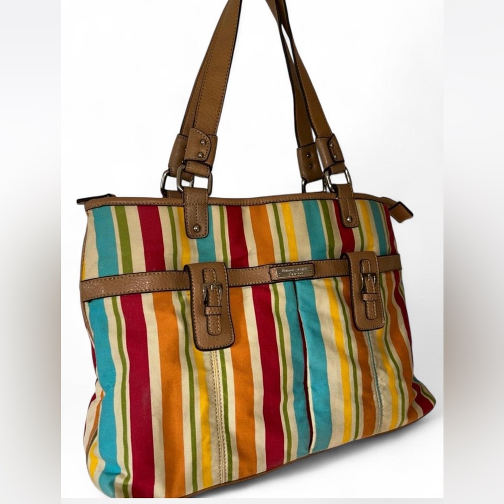Etienne Aigner Women’s Striped Canvas Multicolored Shoulder bag